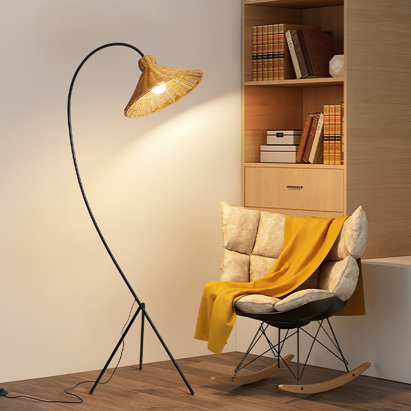 Lampe sur Pied en Bambou - Éclairage Élégant et Contemporain