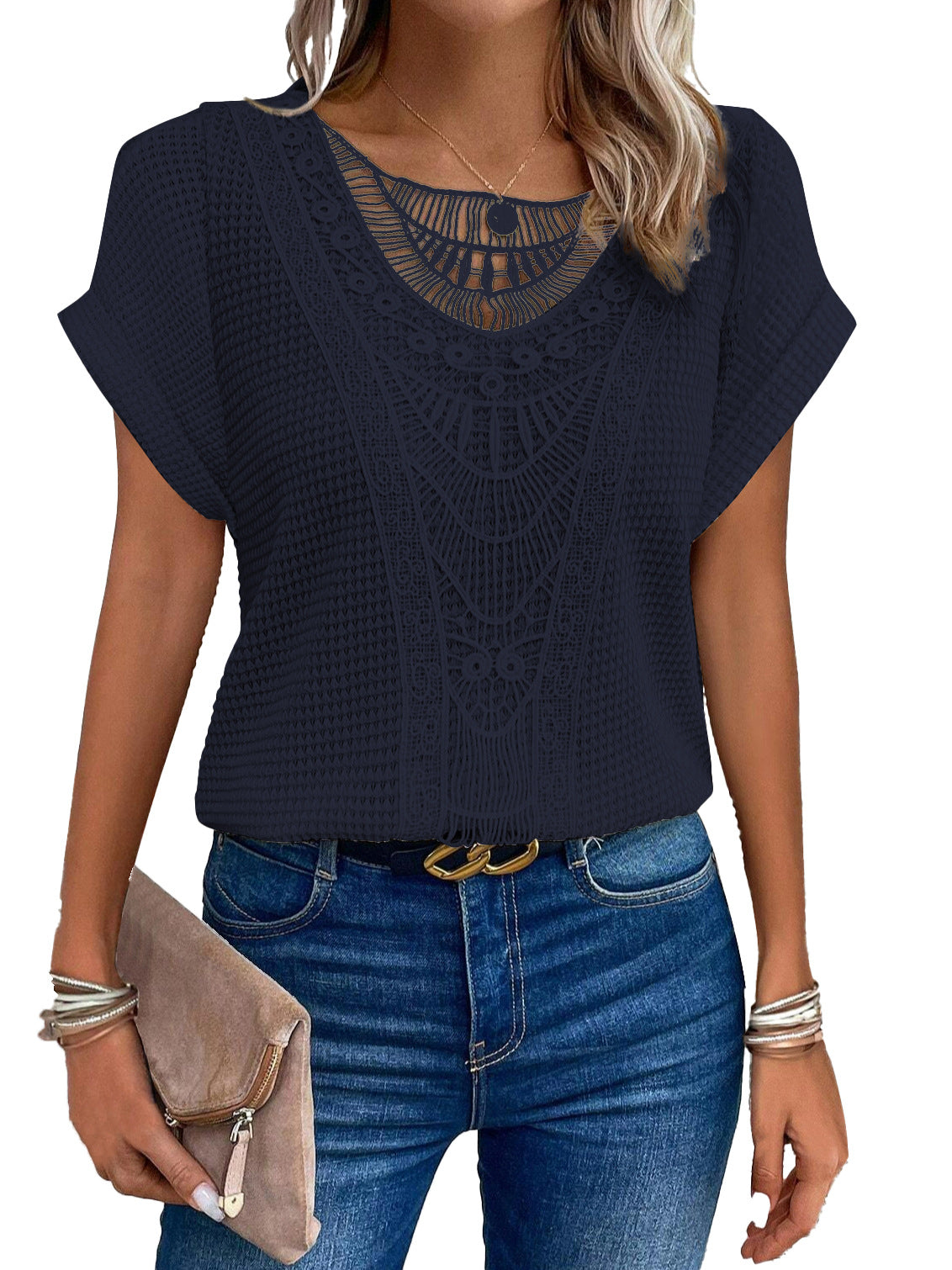 Blouse Femme en Tricot Doux - Confort Élégant pour Toutes Occasions