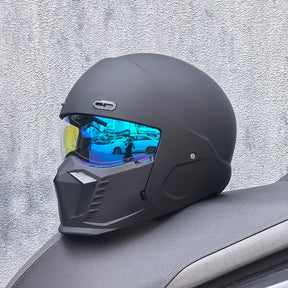 Casque de Moto Rétro Intégral - Homologué DOT et ECE, Confort Optimal