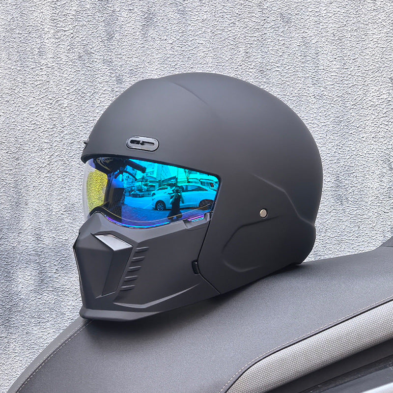 Casque de Moto Rétro Intégral - Homologué DOT et ECE, Confort Optimal