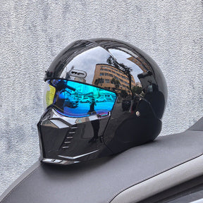 Casque de Moto Rétro Intégral - Homologué DOT et ECE, Confort Optimal