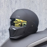 Casque de Moto Rétro Intégral - Homologué DOT et ECE, Confort Optimal