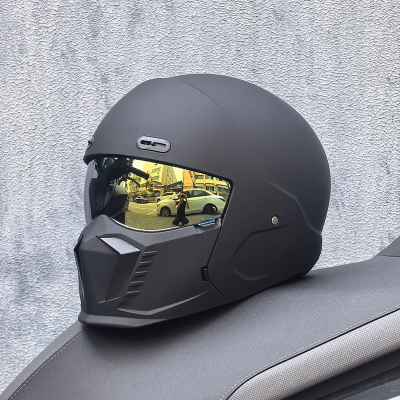 Casque de Moto Rétro Intégral - Homologué DOT et ECE, Confort Optimal