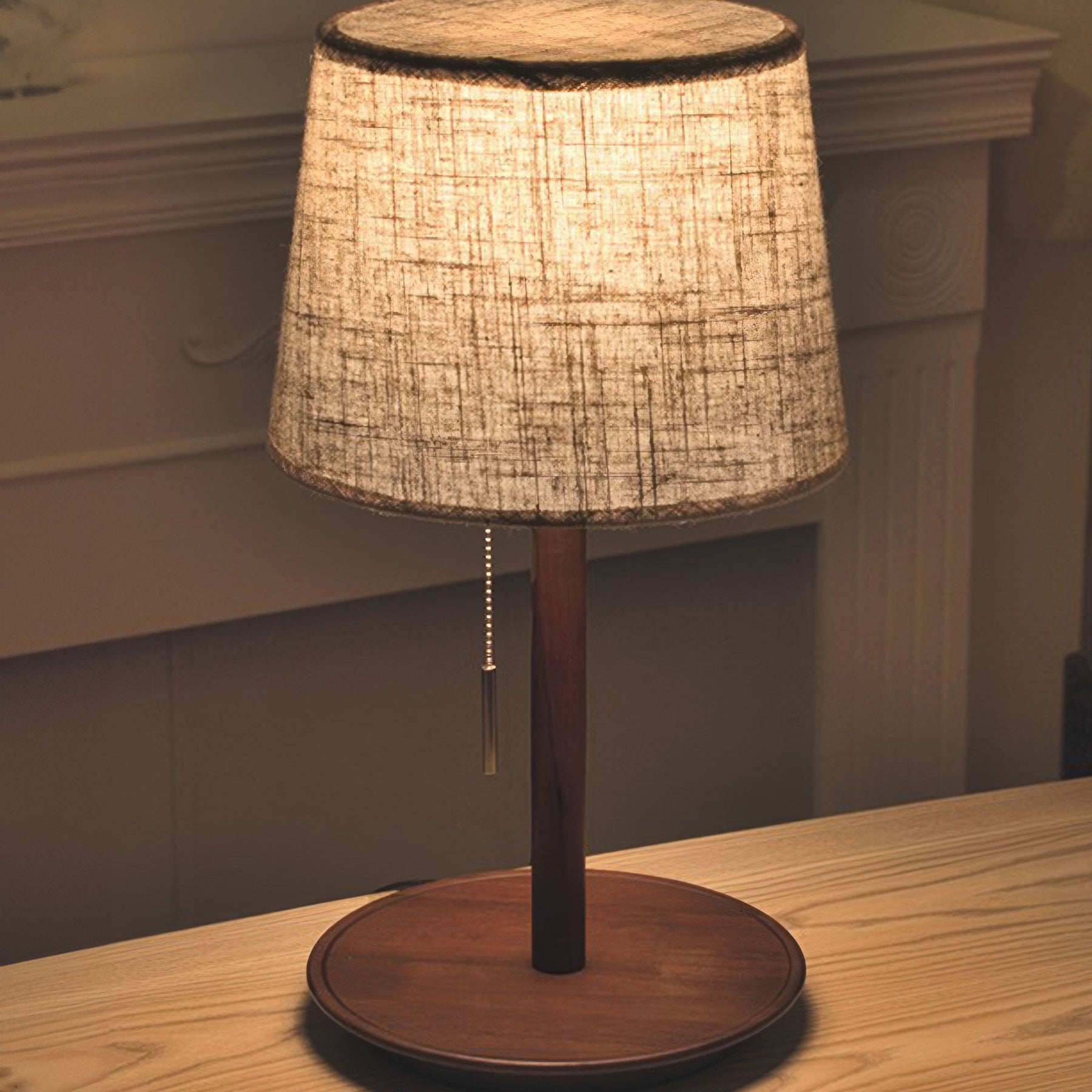 Lampe de Bureau en Bois de Noyer - Éclairage Cosy et Apaisant pour Intérieur