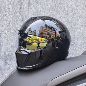 Casque de Moto Rétro Intégral - Homologué DOT et ECE, Confort Optimal
