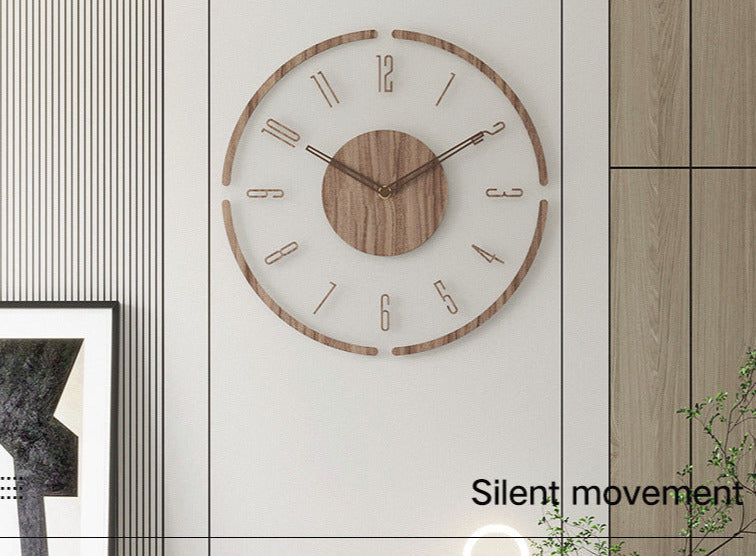 Horloge Murale en Bois Massif - Élégance Minimaliste et Silencieuse