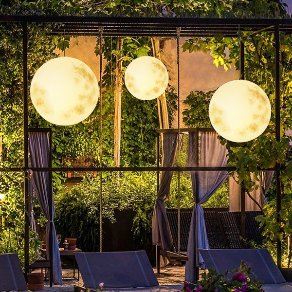Lampe d'extérieur en Forme de Lune - Éclairage LED Étanche et Enchanteur