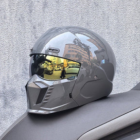 Casque de Moto Rétro Intégral - Homologué DOT et ECE, Confort Optimal