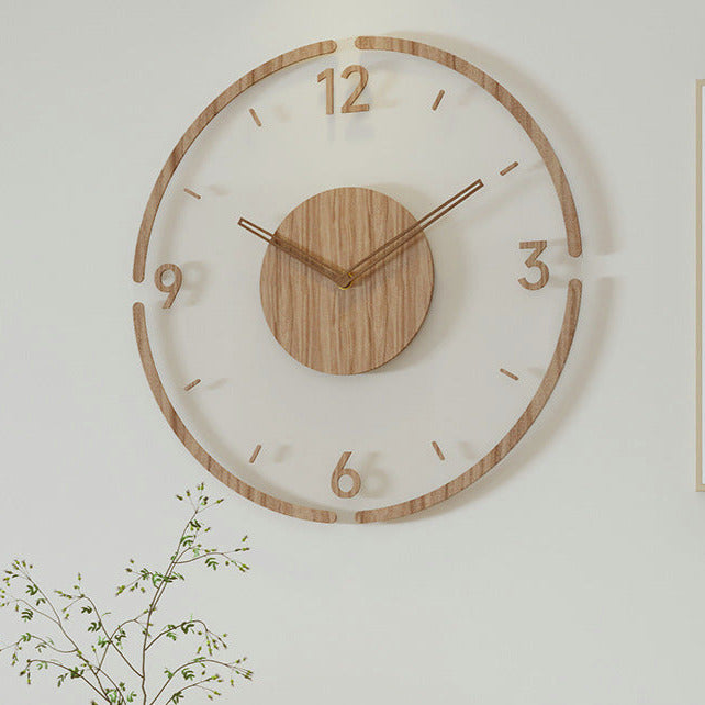 Horloge Murale en Bois Massif - Élégance Minimaliste et Silencieuse