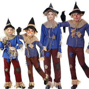 Costume d'épouvantail Halloween Homme - Ensemble Complet à Manches Longues