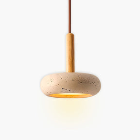 Lampe Suspendue en Travertin Jaune - Élégance et Charme Organique