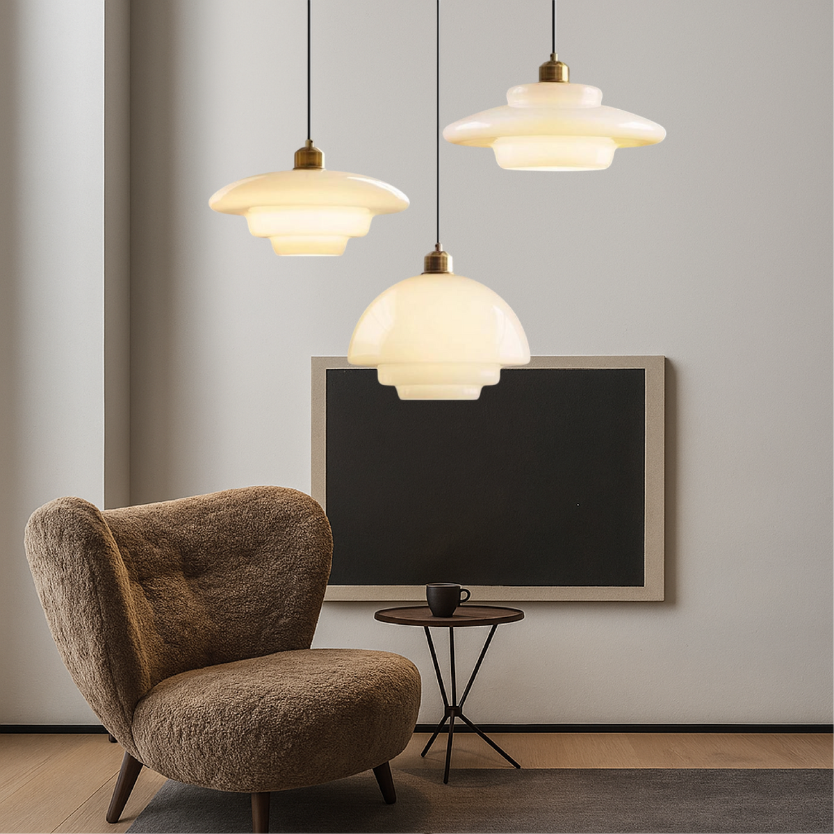 Lampe Pendante en Verre Laiton - Éclairage Élégant pour Espaces Modernes