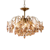 Lustre en Cristal Rétro - Élégance Vintage et Lumière Douce