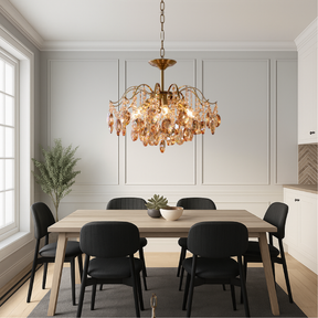Lustre en Cristal Rétro - Élégance Vintage et Lumière Douce