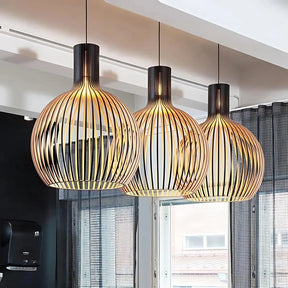 Luminaire Suspendu Scandinave - Élégance Minimaliste en Bois Naturel