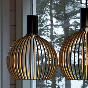 Luminaire Suspendu Scandinave - Élégance Minimaliste en Bois Naturel