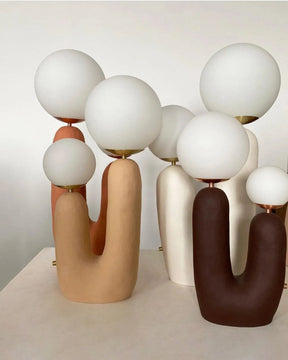 Lampe de Table en Verre et Résine - Design Élégant et Moderne pour Intérieur