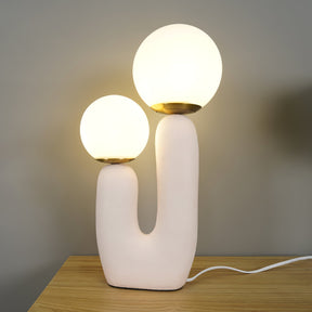 Lampe de Table en Verre et Résine - Design Élégant et Moderne pour Intérieur