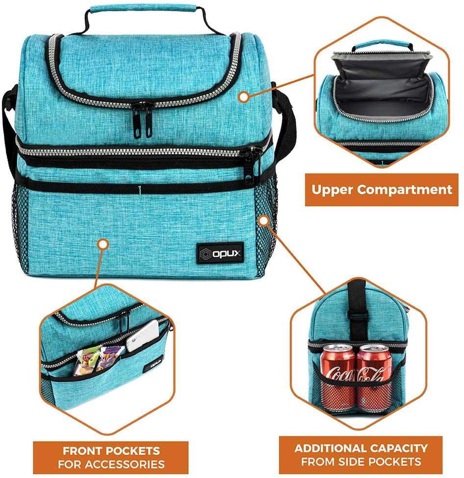 Boîte à Déjeuner Isotherme Double Compartiment - Fraîcheur Optimale pour Repas et Collations