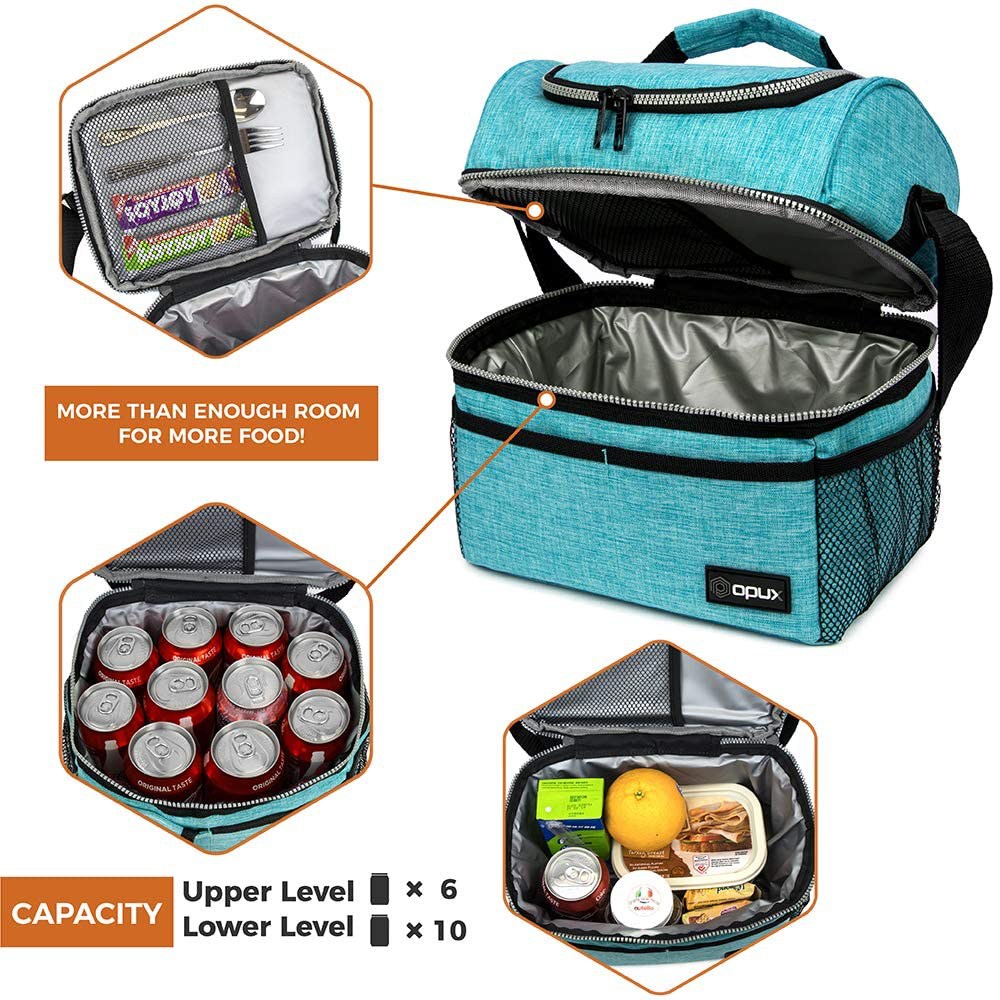 Boîte à Déjeuner Isotherme Double Compartiment - Fraîcheur Optimale pour Repas et Collations
