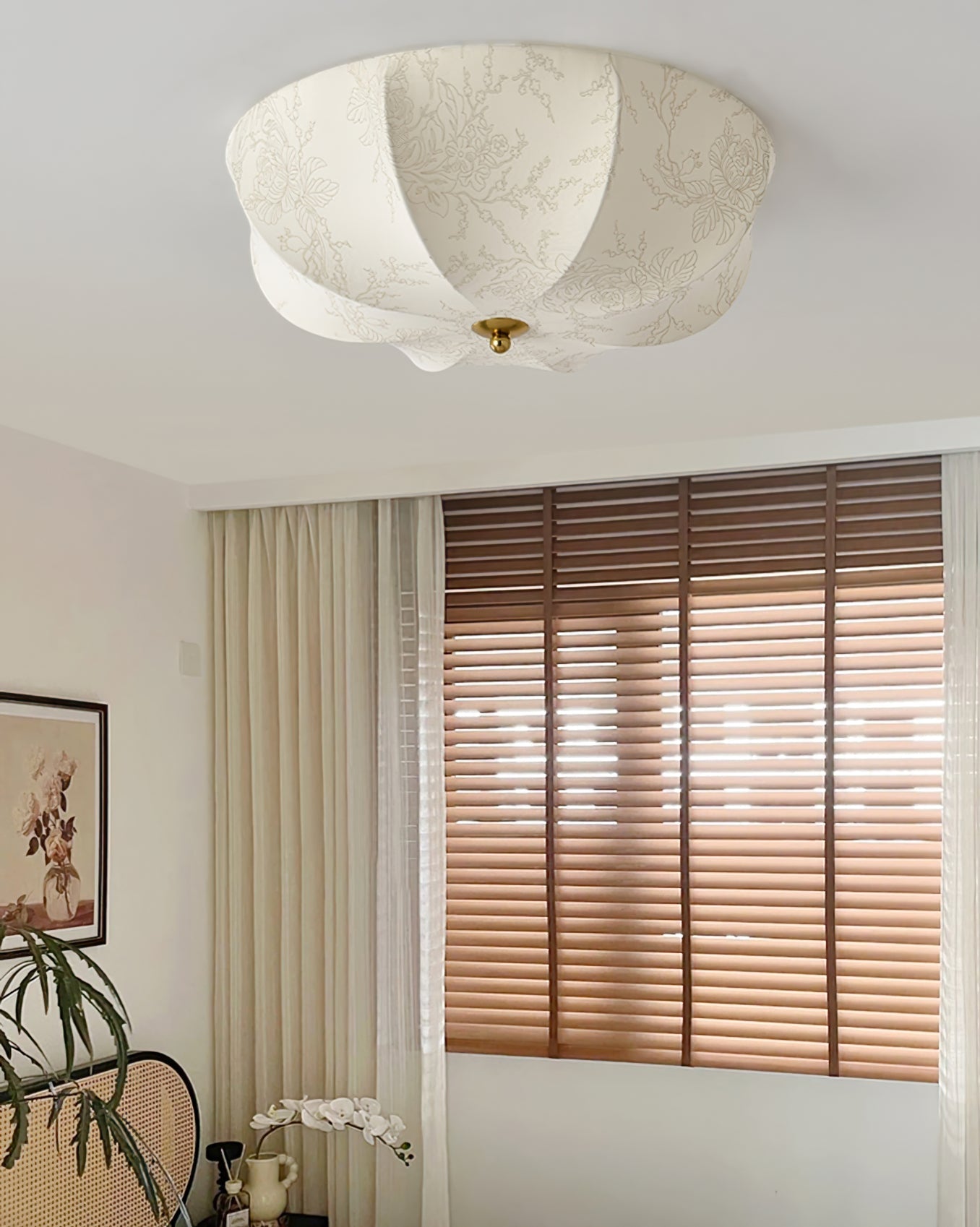 Éclairage en Tissu Vintage Français - Lumière Douce et Atmosphère Romantique
