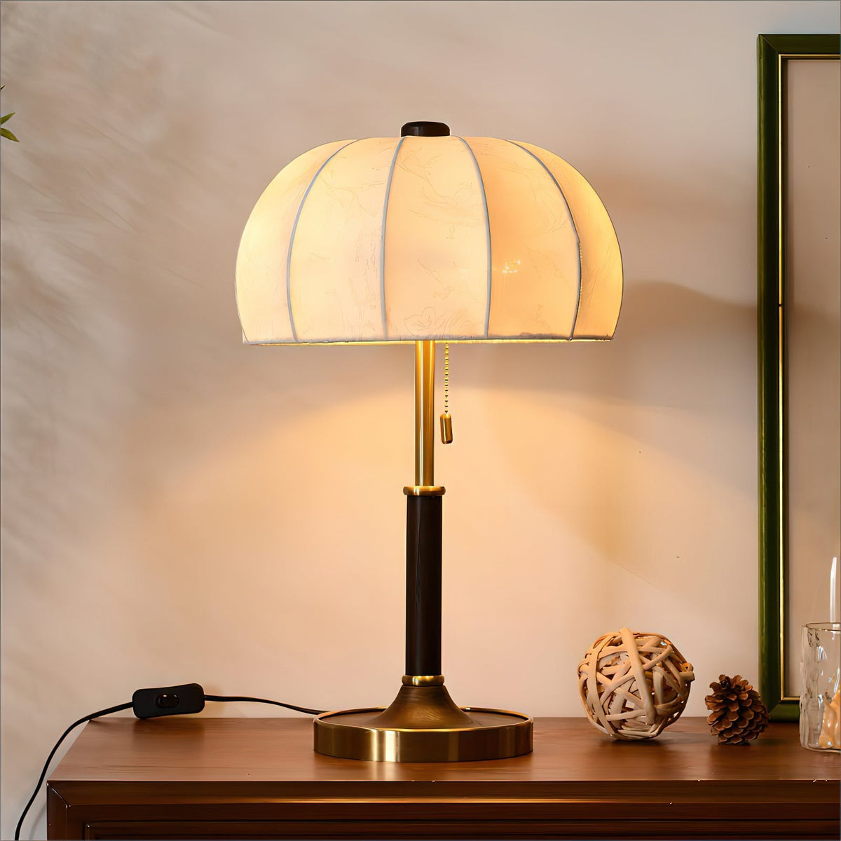 Lampe de Table Élégante en Tissu - Ambiance Chaleureuse et Accueillante