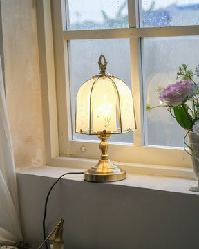 Lampe en Verre avec Motif Orchidée - Élégance et Lumière Chaude pour Intérieur