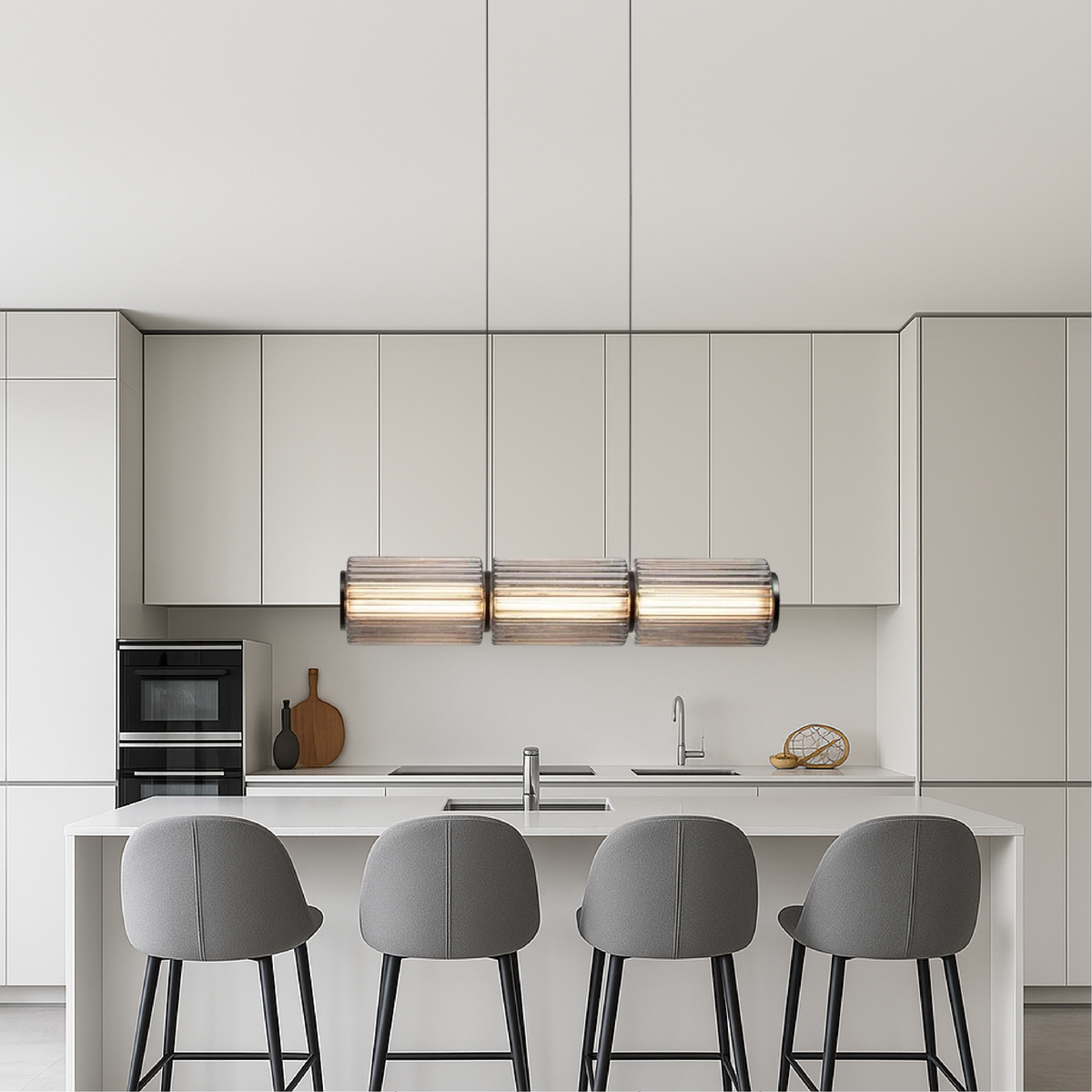 Lampe Suspendue en Verre Cylindrique - Design Élégant avec Éclairage LED