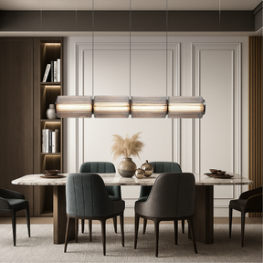 Lampe Suspendue en Verre Cylindrique - Design Élégant avec Éclairage LED