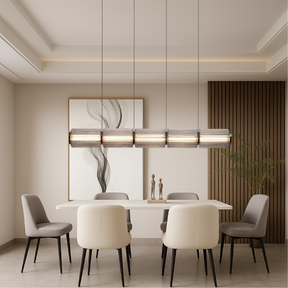 Lampe Suspendue en Verre Cylindrique - Design Élégant avec Éclairage LED