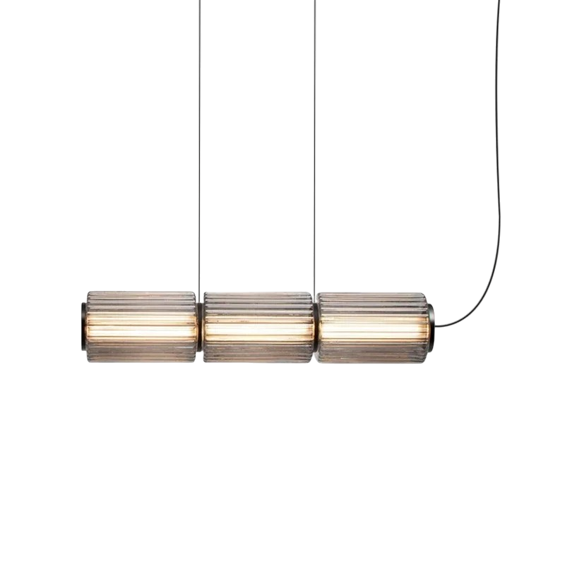 Lampe Suspendue en Verre Cylindrique - Design Élégant avec Éclairage LED