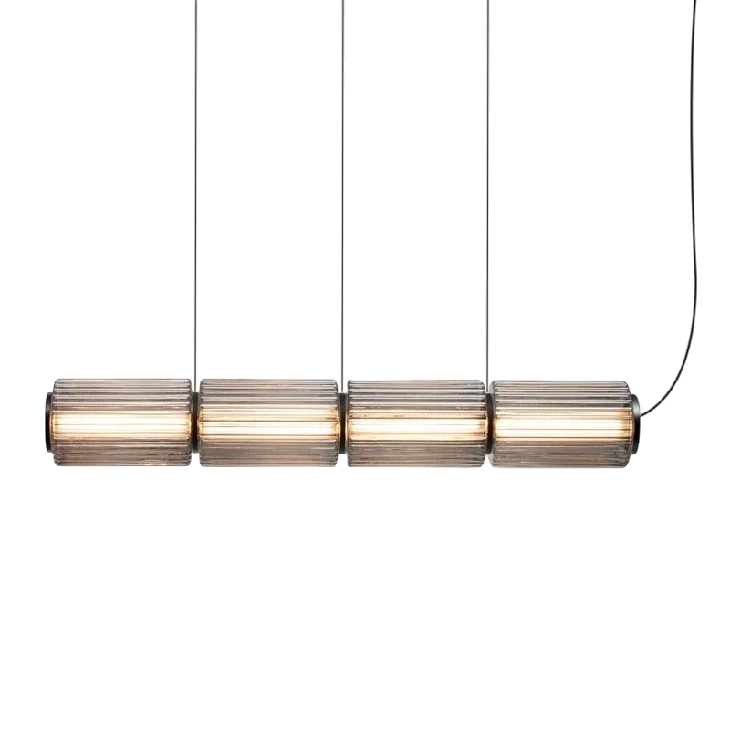 Lampe Suspendue en Verre Cylindrique - Design Élégant avec Éclairage LED