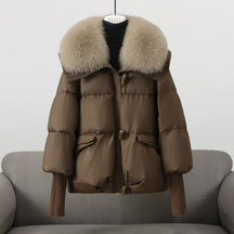 Manteau Court Chaud pour Femmes - Rembourrage Léger et Capuche Ajustable
