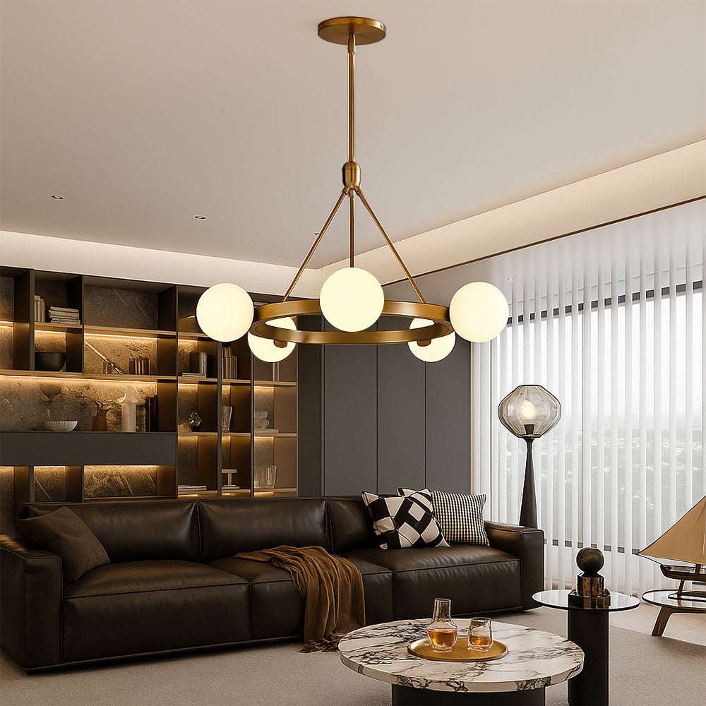 Lustre Nordique à 5 Têtes - Design Minimaliste et Élégant