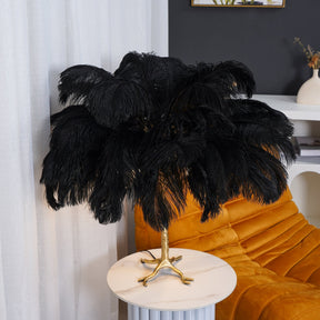 Lampe de Table Élégante en Plumes - Design Luxueux et Atmosphère Romantique