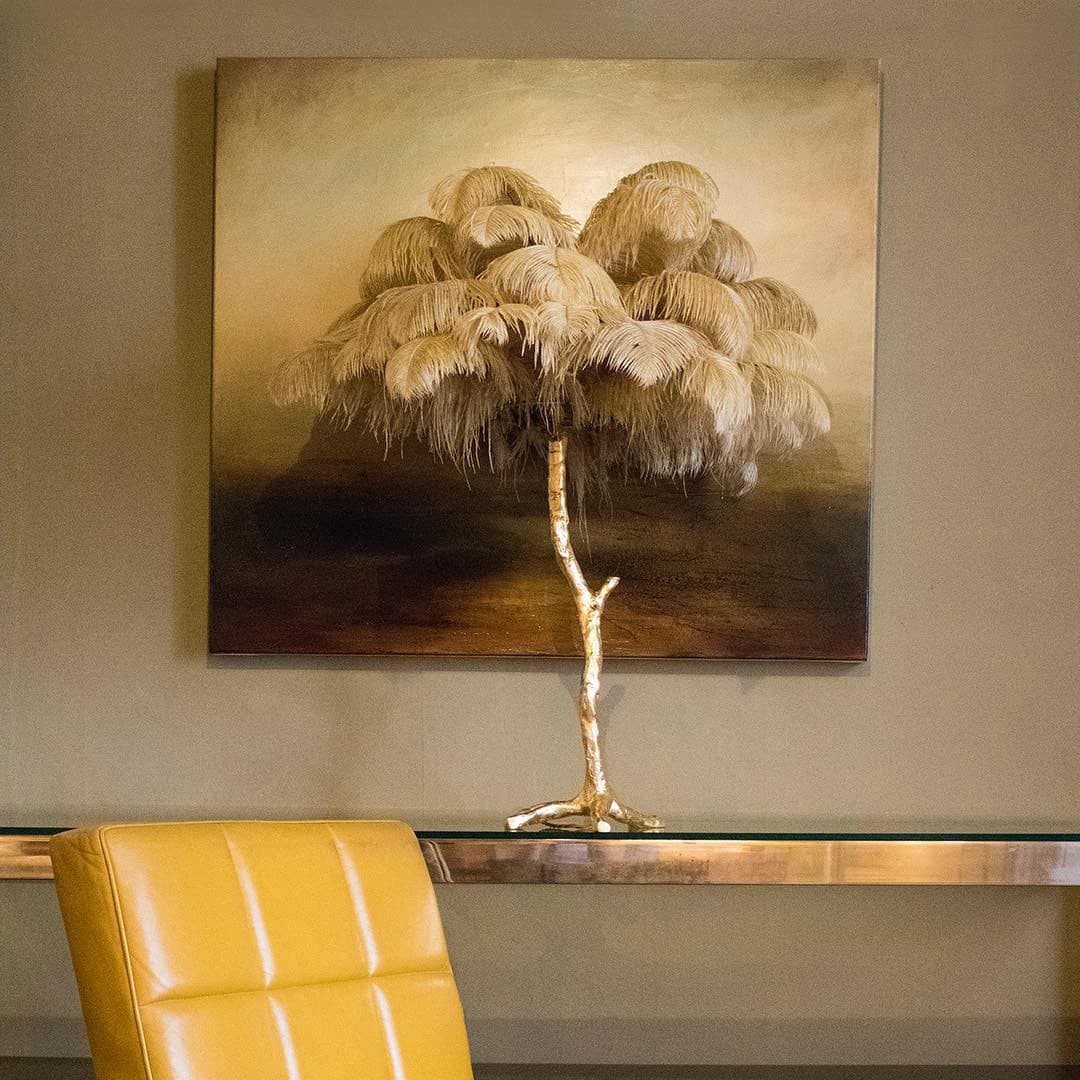 Lampe de Table Élégante en Plumes - Design Luxueux et Atmosphère Romantique