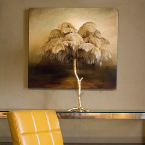 Lampe de Table Élégante en Plumes - Design Luxueux et Atmosphère Romantique