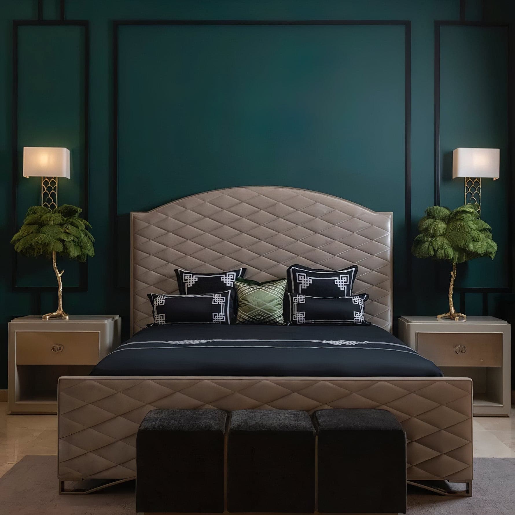 Lampe de Table Élégante en Plumes - Design Luxueux et Atmosphère Romantique