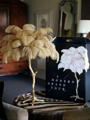 Lampe de Table Élégante en Plumes - Design Luxueux et Atmosphère Romantique