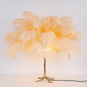Lampe de Table Élégante en Plumes - Design Luxueux et Atmosphère Romantique