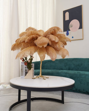 Lampe de Table Élégante en Plumes - Design Luxueux et Atmosphère Romantique