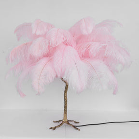Lampe de Table Élégante en Plumes - Design Luxueux et Atmosphère Romantique