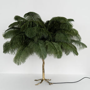 Lampe de Table Élégante en Plumes - Design Luxueux et Atmosphère Romantique