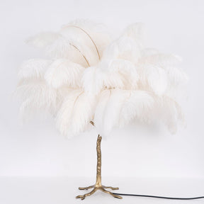 Lampe de Table Élégante en Plumes - Design Luxueux et Atmosphère Romantique
