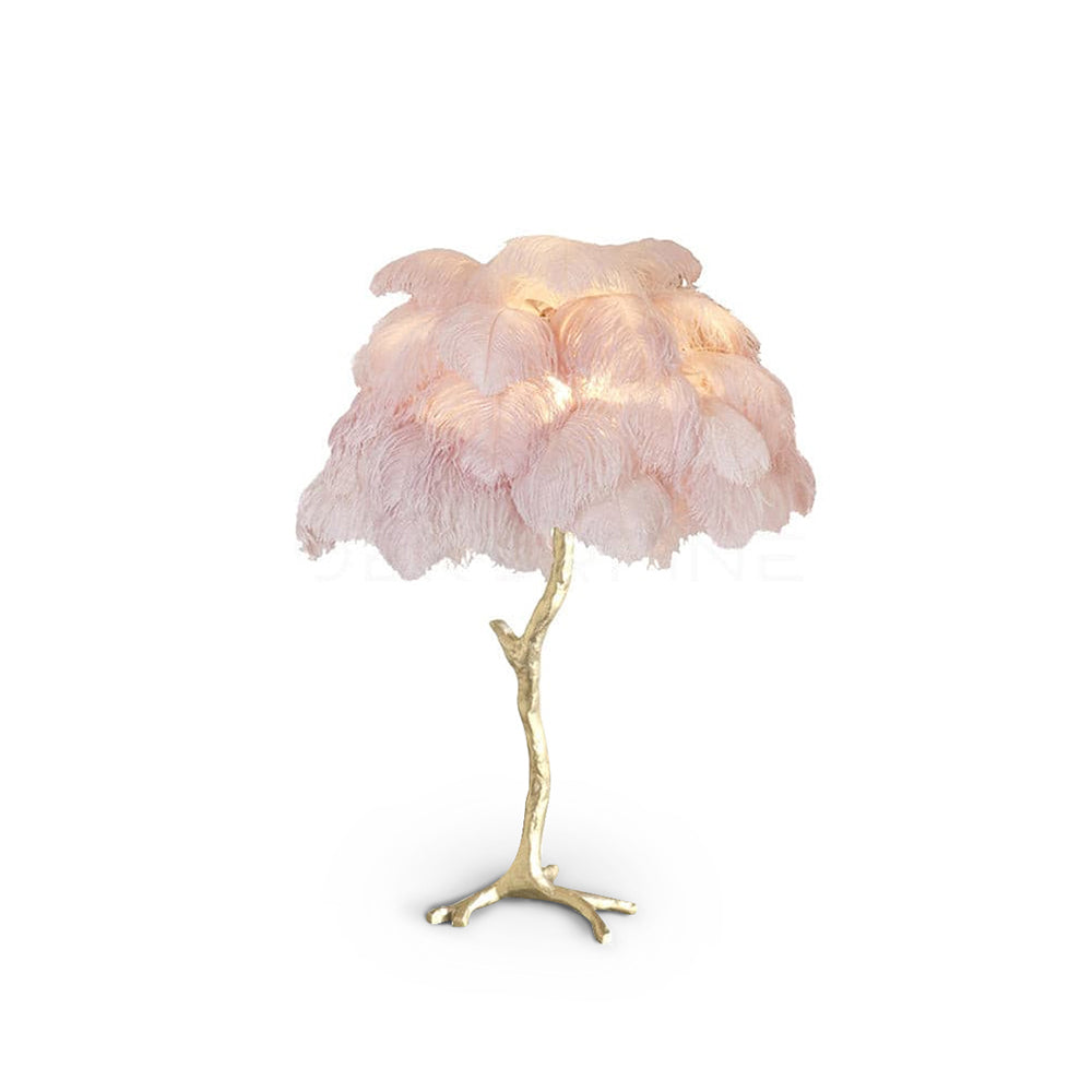Lampe de Table Élégante en Plumes - Design Luxueux et Atmosphère Romantique