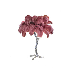 Lampe de Table Élégante en Plumes - Design Luxueux et Atmosphère Romantique