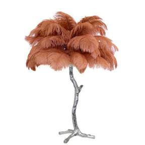 Lampe de Table Élégante en Plumes - Design Luxueux et Atmosphère Romantique