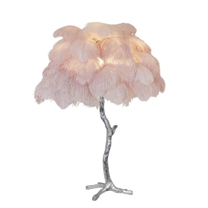 Lampe de Table Élégante en Plumes - Design Luxueux et Atmosphère Romantique