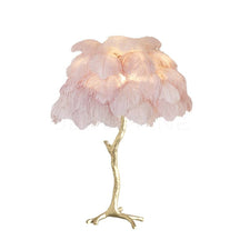 Lampe de Table Élégante en Plumes - Design Luxueux et Atmosphère Romantique