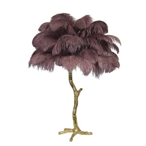 Lampe de Table Élégante en Plumes - Design Luxueux et Atmosphère Romantique